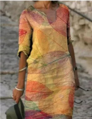 Women's Long Sleeve Dress Modern Pattern