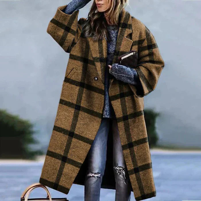 Eleganter Wollmantel Damen Mode