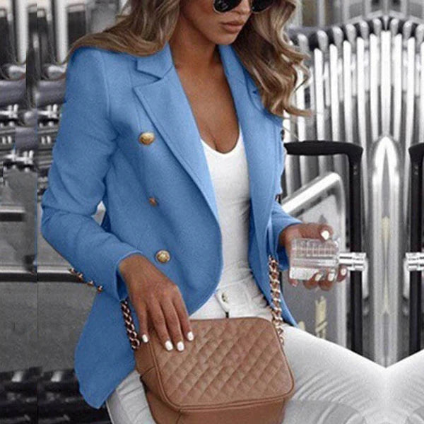 Stylish Plaid Men's Blazer Long Sleeve