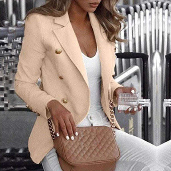 Stylish Plaid Men's Blazer Long Sleeve
