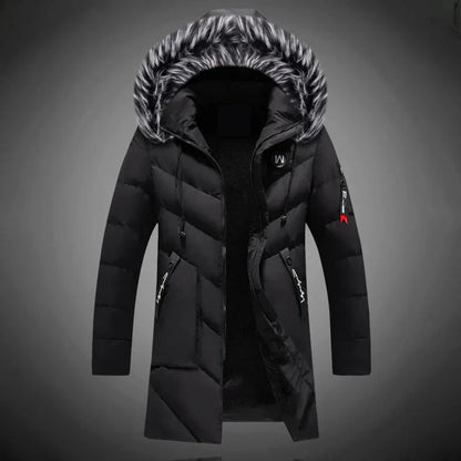 Men's Quilted Coat Warm Hood Waterproof