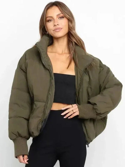 Women's Winter Jacket Stand-Up Collar Puffer Coat