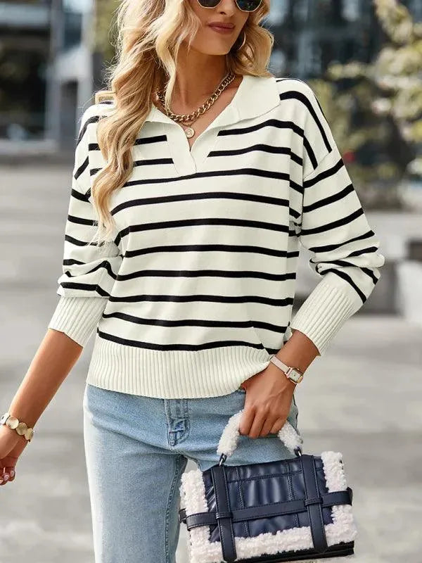 Women's Casual Striped Pullover