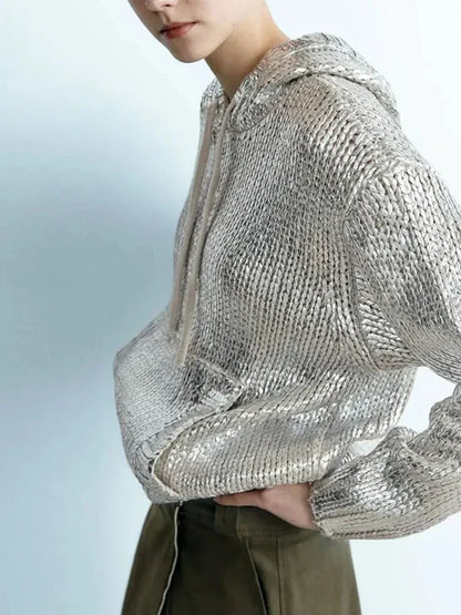 Glamour Women's Metallic Effect Sweater
