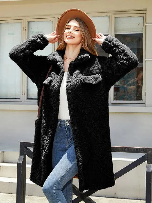 Women's Plaid Plush Blazer