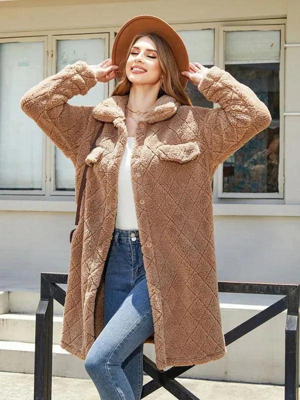 Women's Plaid Plush Blazer