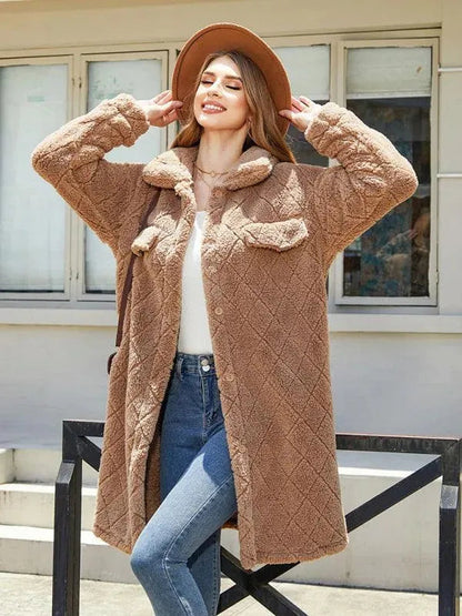 Women's Plaid Plush Blazer