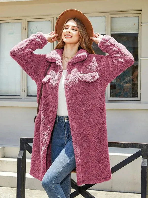 Women's Plaid Plush Blazer