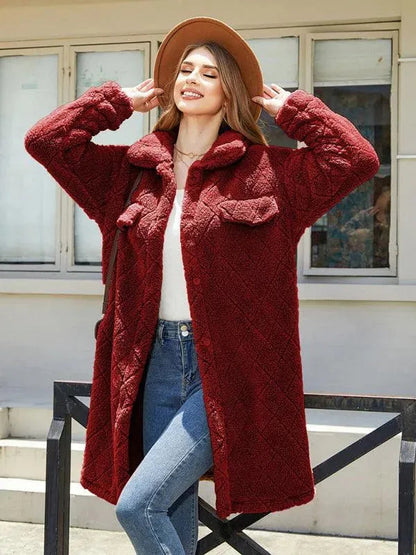 Women's Plaid Plush Blazer