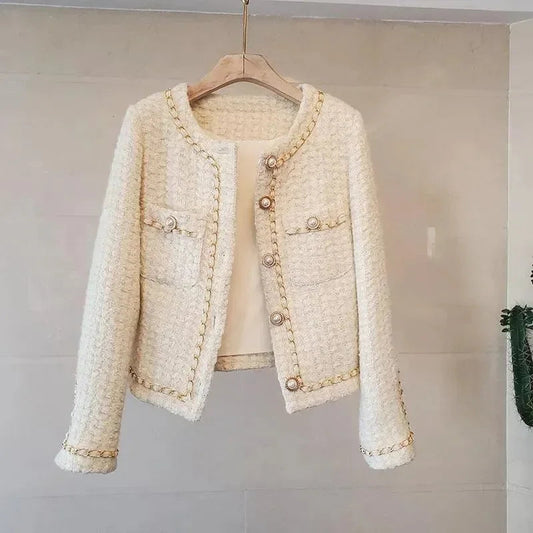 Elegante Damenjacke Slim Fit Tweed - IdealeKleiden