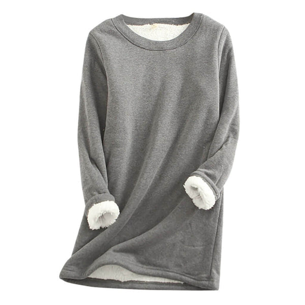 Damen Fleece Pullover Weich - IdealeKleiden