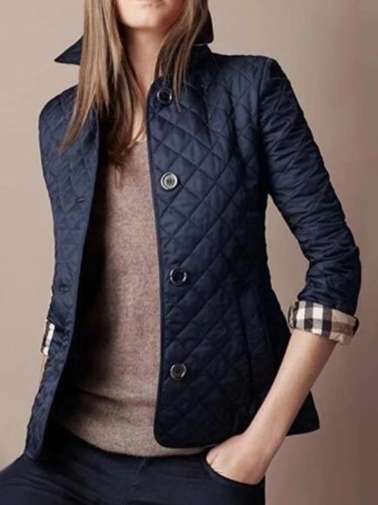 Women's Quilted Jacket Casual Modern Collar