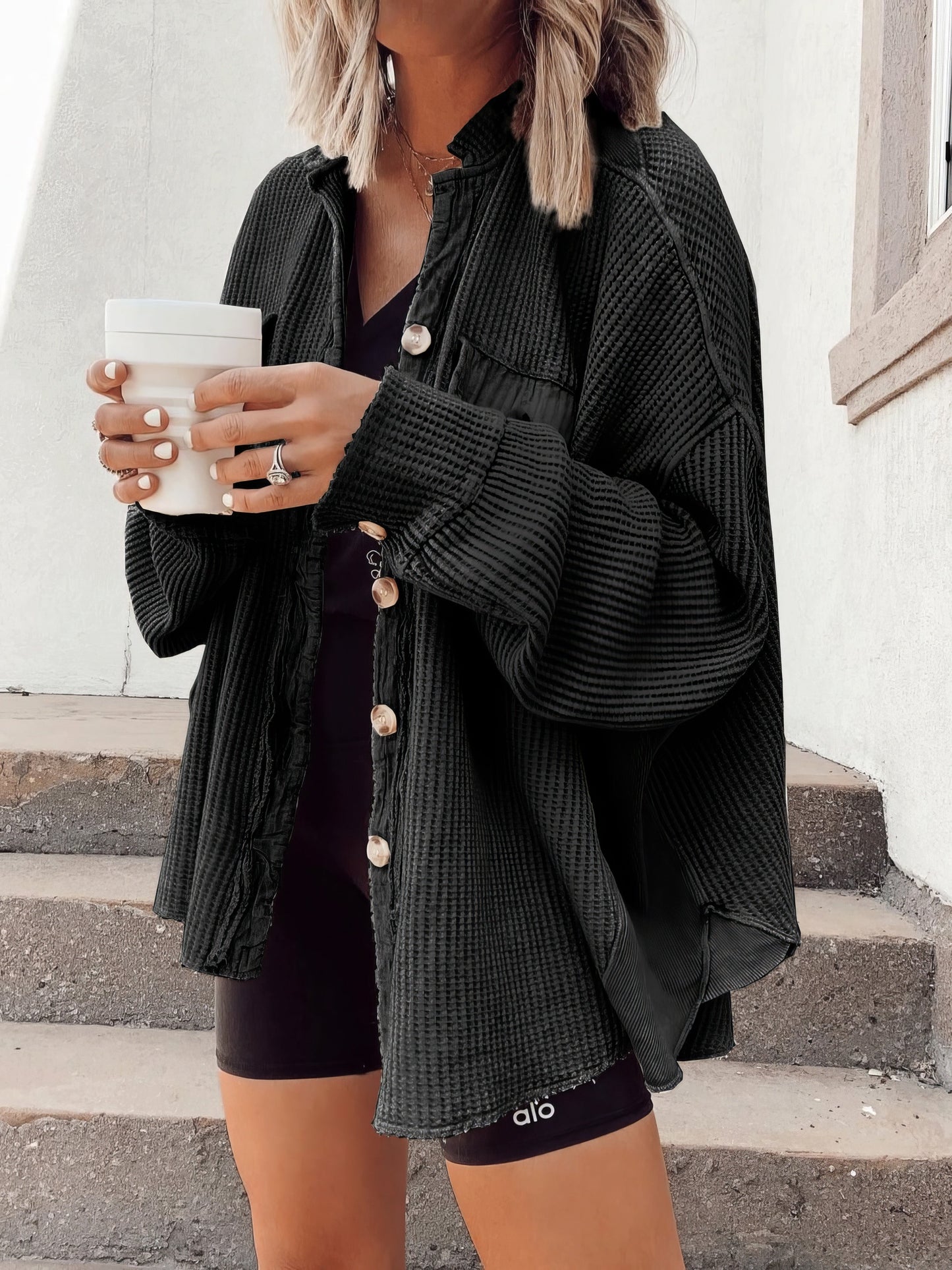 Comfortable Shirt Jacket Soft Jersey