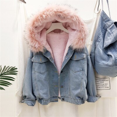 Women's Winter Jacket Denim Stylish & Warm