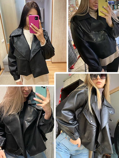 Damen Lederjacke Elegante Qualität - IdealeKleiden