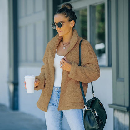 Women's Plush Jacket Warm and Elegant