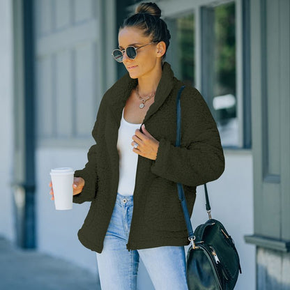 Women's Plush Jacket Warm and Elegant