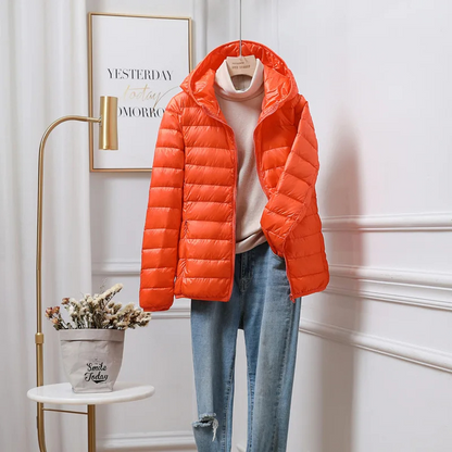 Women's Lightweight Packable Hooded Puffer Jacket