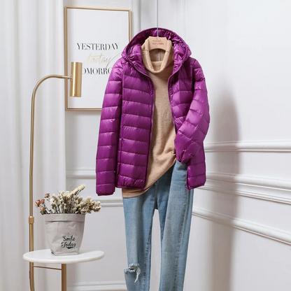 Women's Lightweight Packable Hooded Puffer Jacket