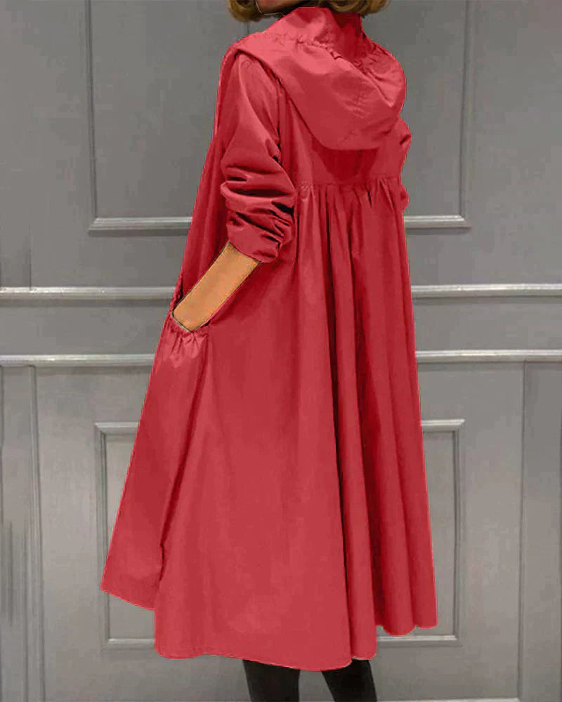 Waterproof Women's Knee-Length Loose Fit Jacket