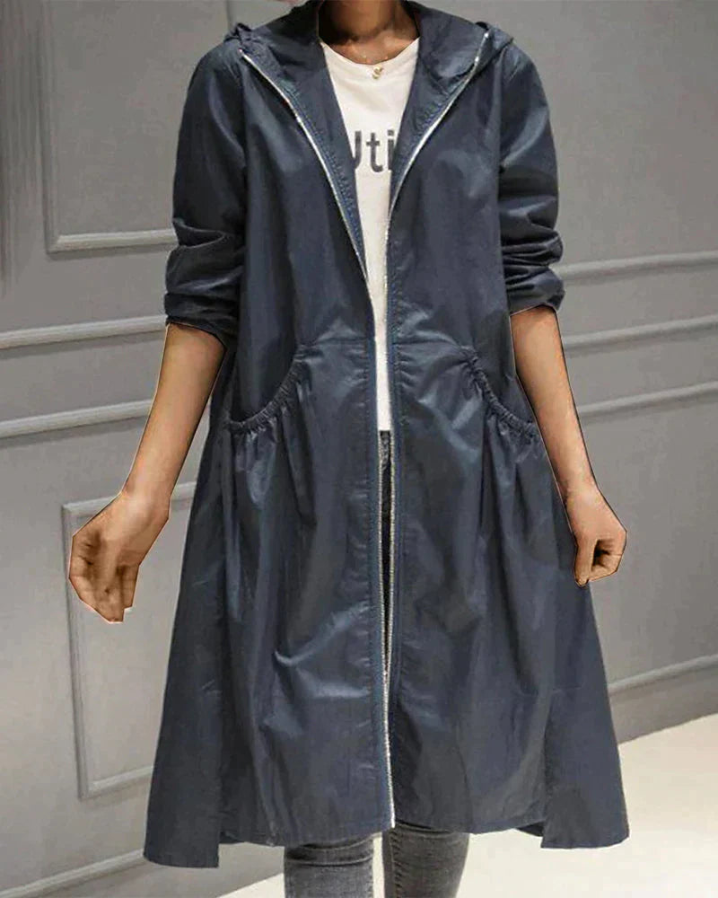 Waterproof Women's Knee-Length Loose Fit Jacket