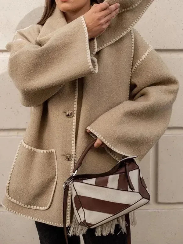 Women's Wool Scarf Coat Elegant Long
