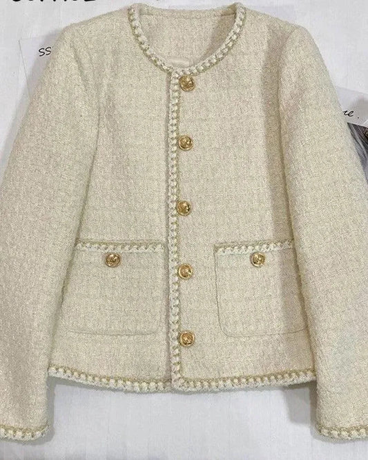 Stylische Damenjacke Kurz Tweed - IdealeKleiden