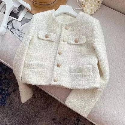 Elegant Women's Wool Tweed Jacket