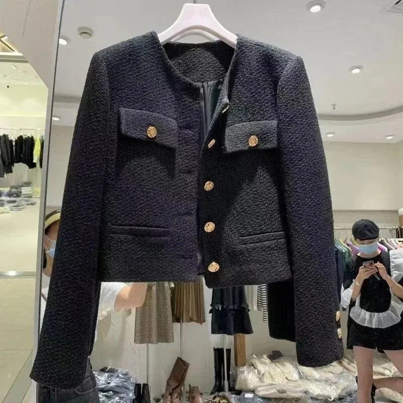 Elegant Women's Wool Tweed Jacket