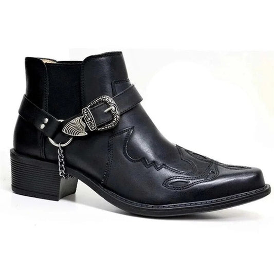 Leder Motorradstiefel Für Männer Robust - IdealeKleiden