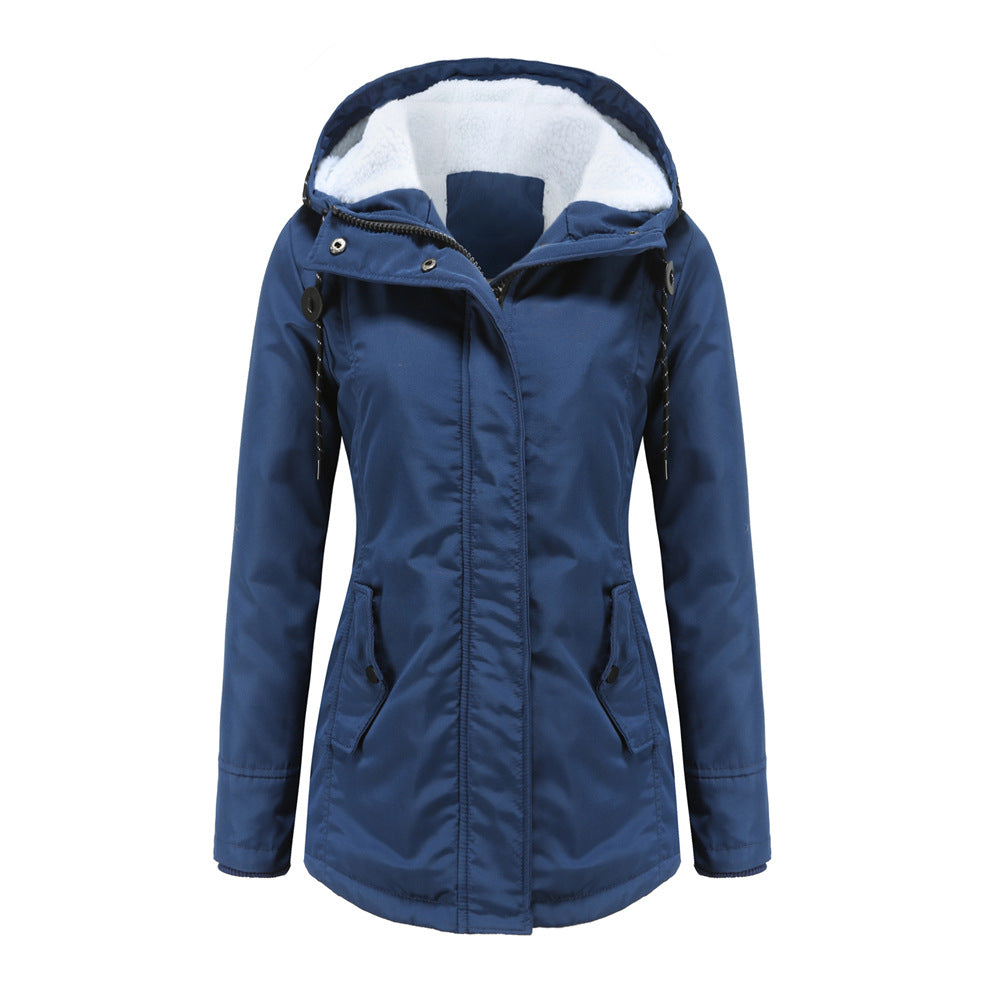 Waterproof Rain Jacket Fleece Lined Hood