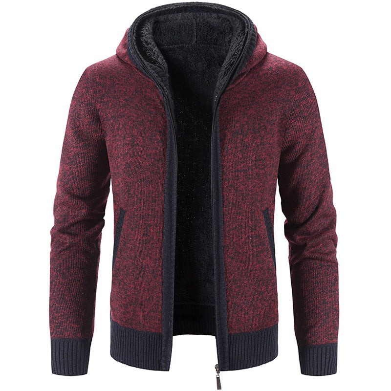 Chunky Knit Sweater Hood Warm
