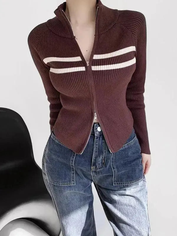 Striped Cardigan Sweater for Women
