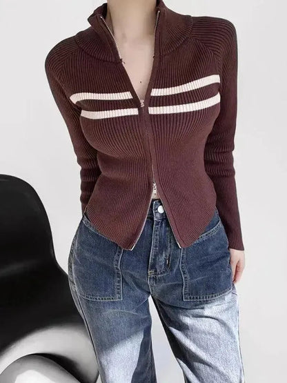 Striped Cardigan Sweater for Women