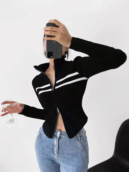 Striped Cardigan Sweater for Women