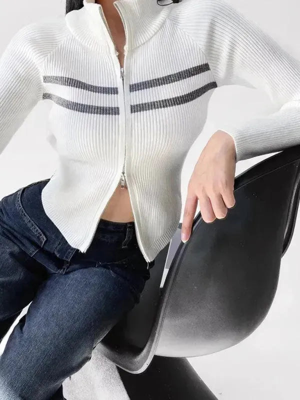 Striped Cardigan Sweater for Women